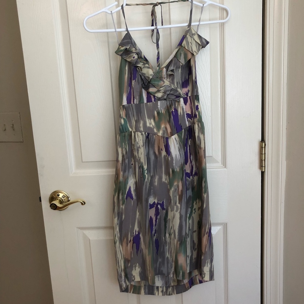 Multi-colored halter dress